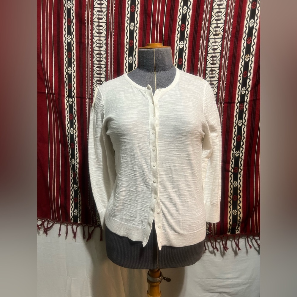 Small white button up cardigan